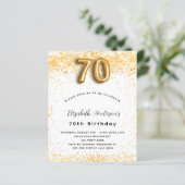 Papier Budget 70e anniversaire parties scintillant en or (Debout devant)