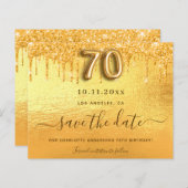 Papier Budget 70e anniversaire parties scintillant or enr (Devant / Derrière)