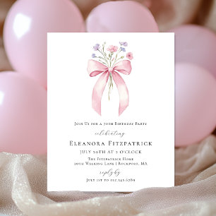 Papier BUDGET 70e anniversaire Pink Bow Fleur sauvage Inv