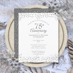 Papier Budget 75e anniversaire du Mariage Coeurs Invitati
