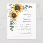 Papier Budget 75e anniversaire Sunflower Green Invitation (Devant)