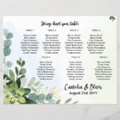 Papier BUDGET 7 Tableau Mariage Tableau de siège Vert (Devant)