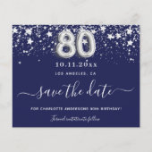 Papier Budget 80e anniversaire marine bleu argent date de (Devant)