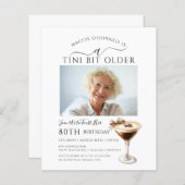 Papier BUDGET 80e anniversaire Photo Martini Invitation (Devant / Derrière)