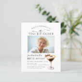 Papier BUDGET 80e anniversaire Photo Martini Invitation (Debout devant)