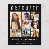 Papier Budget 8 Photo Black Graduation Faire-part (Devant)