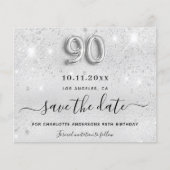 Papier Budget 90e anniversaire argent parties scintillant (Devant)