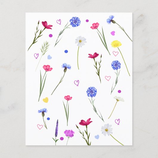 Papier BUDGET 90e anniversaire Fleur sauvage Invitation (Dos)