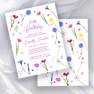 Papier BUDGET 90e anniversaire Fleur sauvage Invitation