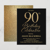 Papier Budget 90e anniversaire Invitation à célébrer (Devant / Derrière)