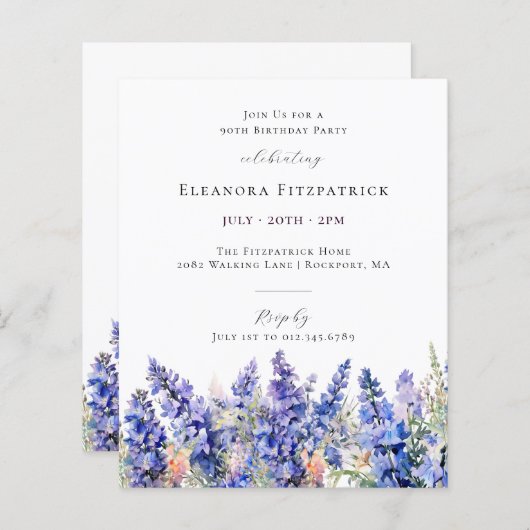 Papier BUDGET 90e anniversaire Juillet Mois de naissance (Devant / Derrière)