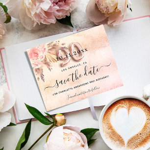 Papier Budget 90e anniversaire pampas rose enregistrer la