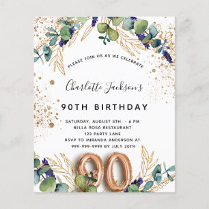 Papier Budget 90e anniversaire parties scintillant de ver