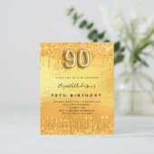Papier Budget 90e anniversaire parties scintillant d'or i (Debout devant)