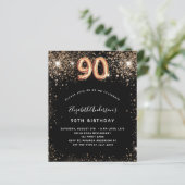 Papier Budget 90e anniversaire parties scintillant en or  (Debout devant)