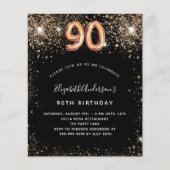 Papier Budget 90e anniversaire parties scintillant en or  (Devant)