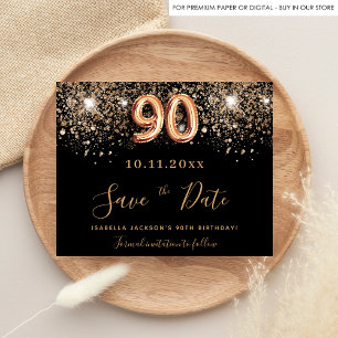 Papier Budget 90e anniversaire parties scintillant noire