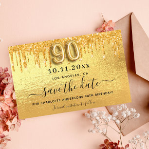 Papier Budget 90e anniversaire parties scintillant or enr