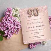 Papier Budget 90e anniversaire rose parties scintillant o