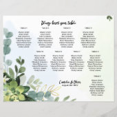 Papier BUDGET 9 Tableau Tableau Mariage Places vertes (Devant)