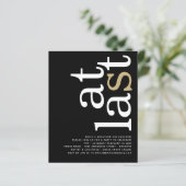 Papier BUDGET À Dernier QR Code Blanc Gold Black Fiançail (Debout devant)