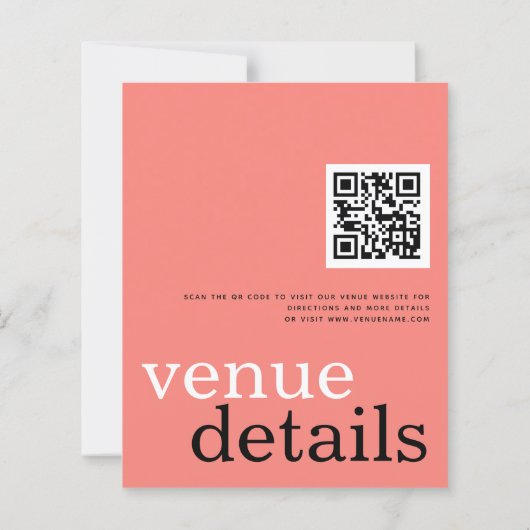 Papier BUDGET À Dernier QR Code Coral Engagement Party (Dos)