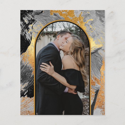 Papier Budget abstrait chic or faire-part de mariage PHOT (Dos)