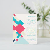 Papier Budget Abstrait Corail Turquoise Rouge Mariage Inv (Debout devant)