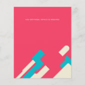 Papier Budget Abstrait Corail Turquoise Rouge Mariage Inv (Dos)