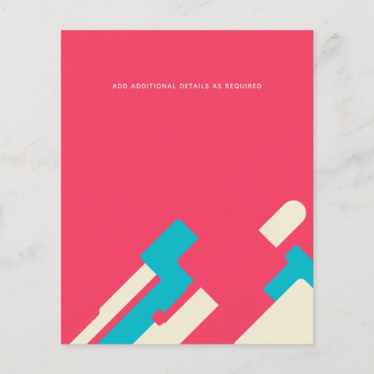 Papier Budget Abstrait Corail Turquoise Rouge Mariage Inv (Dos)