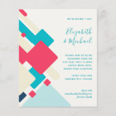 Papier Budget Abstrait Corail Turquoise Rouge Mariage Inv (Devant)