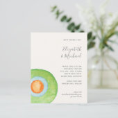 Papier Budget Abstrait Coral vert Aqua Mariage Invite (Debout devant)