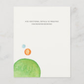 Papier Budget Abstrait Coral vert Aqua Mariage Invite (Dos)