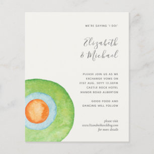 Papier Budget Abstrait Coral vert Aqua Mariage Invite