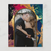 Papier Budget abstrait or arche faire-part de mariage PHO (Dos)