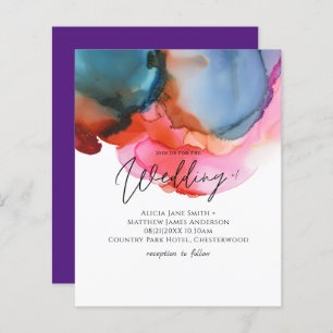 Papier BUDGET abstrait Rainbow Watercolor Mariage