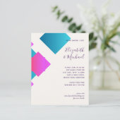 Papier Budget Abstrait Turquoise Rose Mariage Invite (Debout devant)