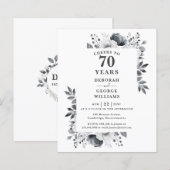 Papier Budget Accueille À 70 Ans Invitation (Devant / Derrière)