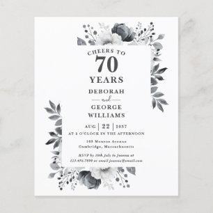 Papier Budget Accueille À 70 Ans Invitation