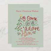 Papier Budget Adorons-le Invitation de la fête de Noël (Devant / Derrière)