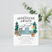 Papier Budget Adventure Attend Voitures Arbres Camping An (Debout devant)