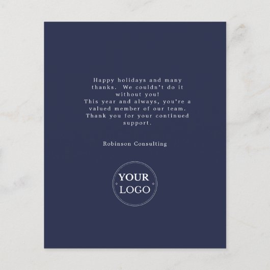 Papier Budget Affaires Logo Noël Équipe moderne Photo (Dos)