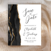 Papier Budget Agate Black Gold Script Enregistrer la date