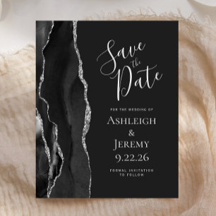 Papier Budget Agate Black Silver Dark Enregistrer la date