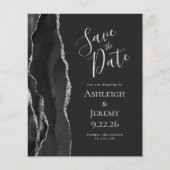 Papier Budget Agate Black Silver Dark Enregistrer la date (Devant)