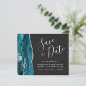 Papier Budget Agate Bleu Sarcelle Argent Foncé Save the D (Debout devant)