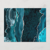Papier Budget Agate Bleu Turquoise Argent foncé Enregistr (Dos)