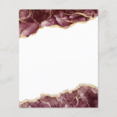 Papier Budget Agate Bourgogne Faire-part de mariage or (Dos)