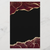 Papier Budget Agate Bourgogne Faire-part de mariage or (Dos)