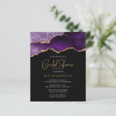 Papier Budget Agate Geode Purple Bridal Shower Invitation (Debout devant)